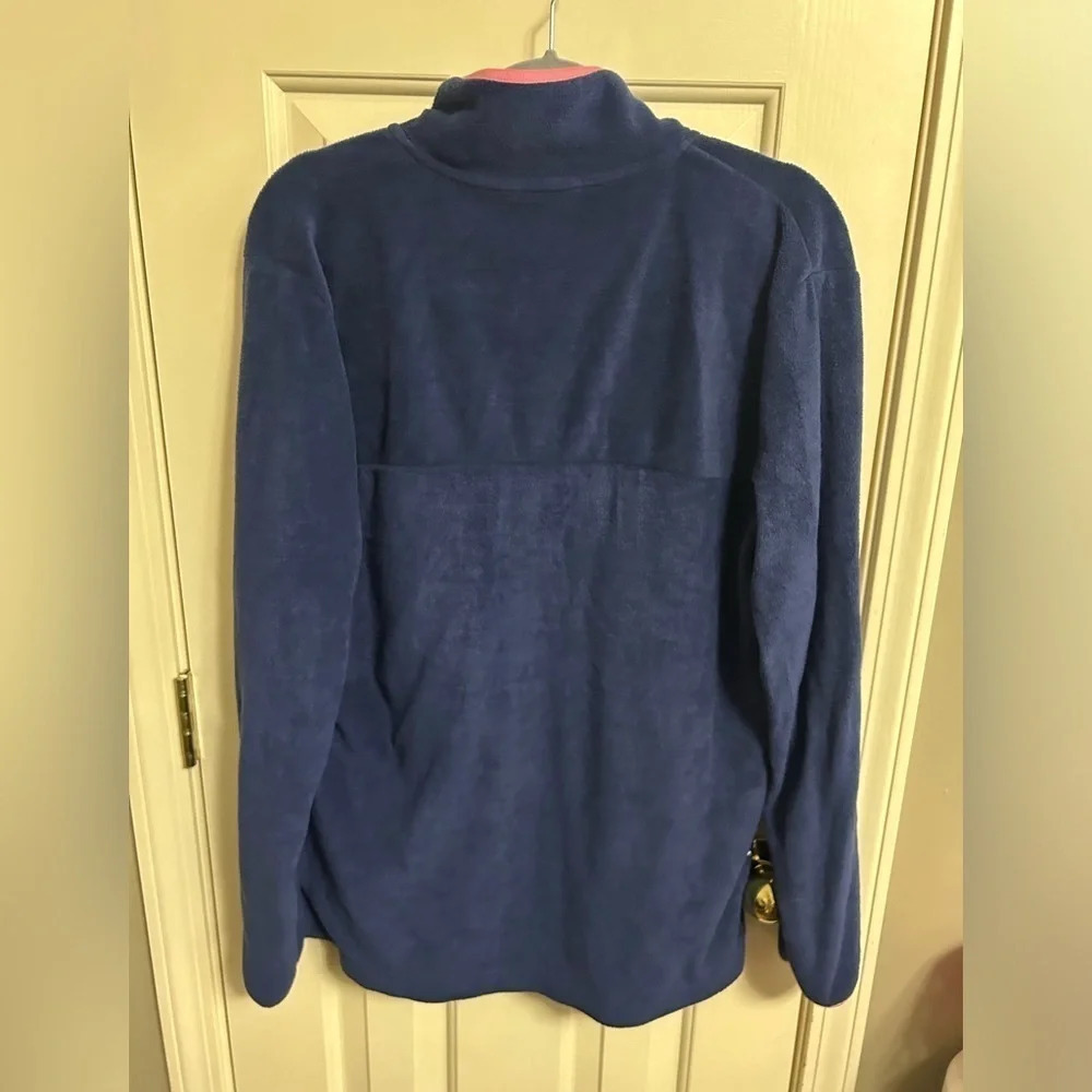 Simply Southern Navy Hot Pink Simply Snap Fleece Pullover XL - Picture 5 of 5